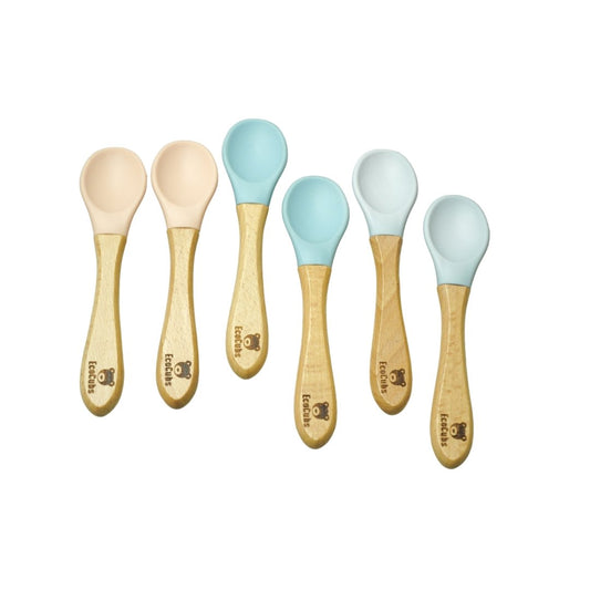 Beechwood & Silicone Spoon Set - Duo - EcoCubs