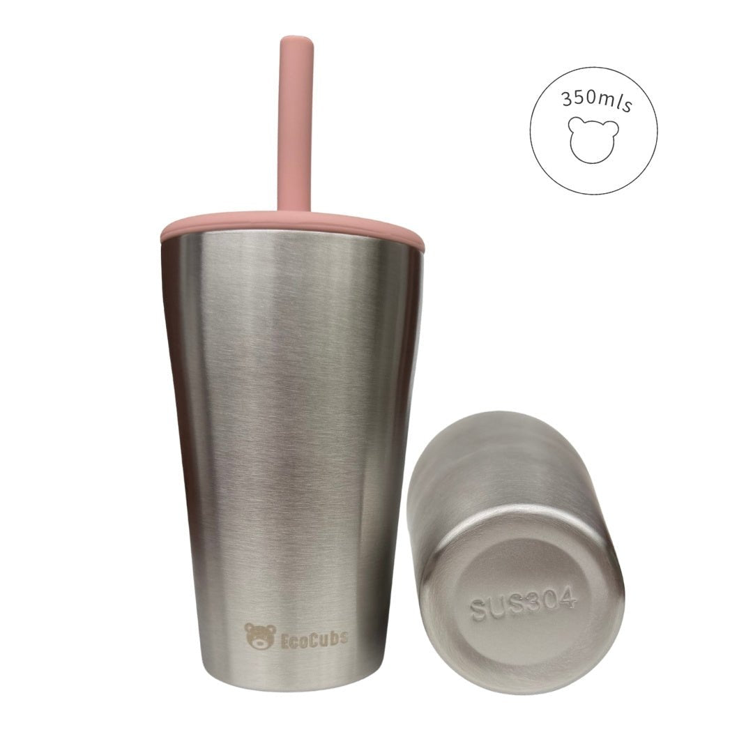 Stainless steel cup with straw lid 