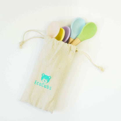 Beechwood & Silicone Spoon Set of 5