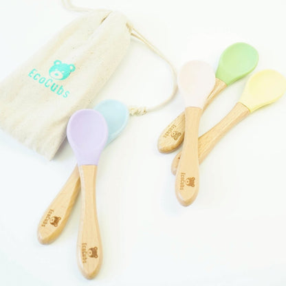 Beechwood & Silicone Spoon Set of 5