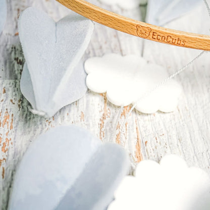 Handmade Baby Mobile- Pale Grey & White