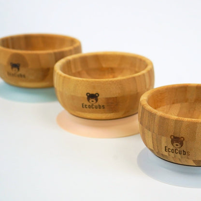 Bamboo Suction Bowls (3 colours)