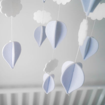 Handmade Baby Mobile- Pale Grey & White