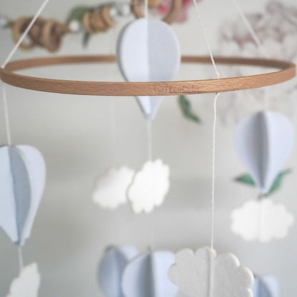 Handmade Baby Mobile- Pale Grey & White